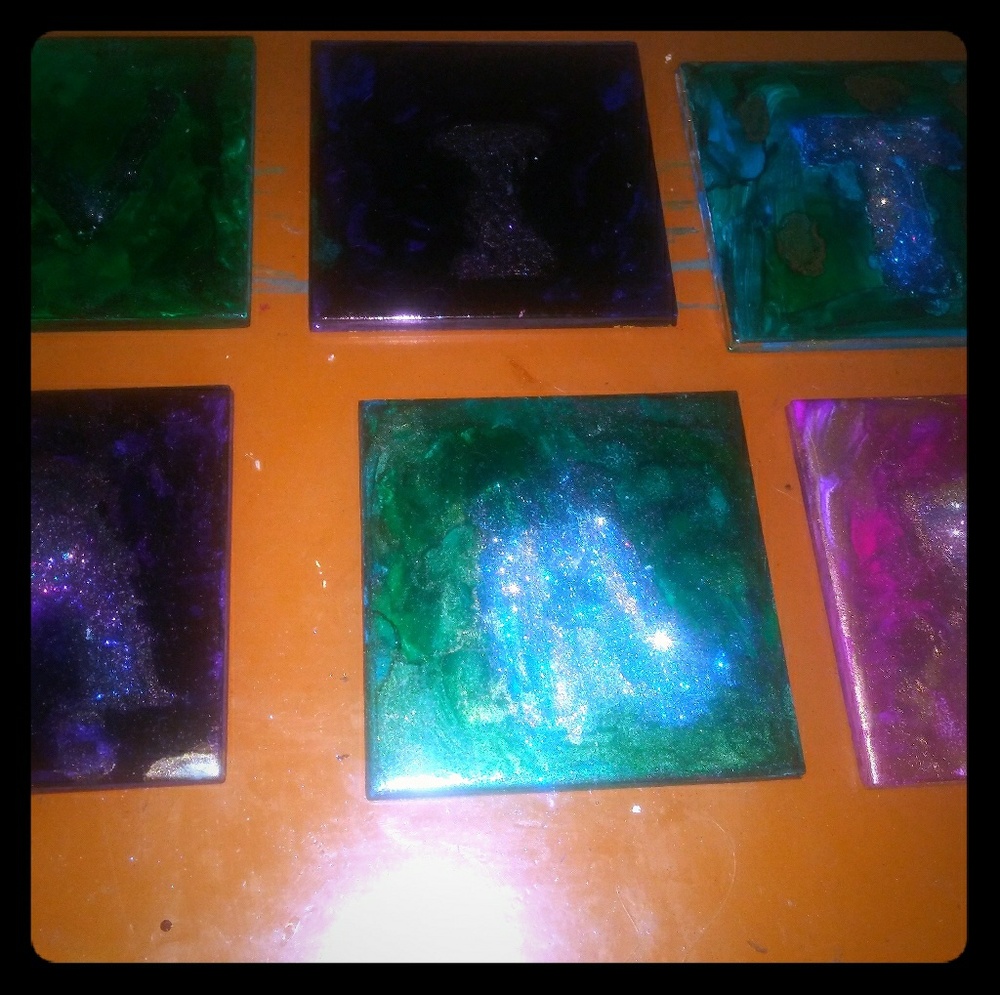 Ceramic custom coasters set of 4